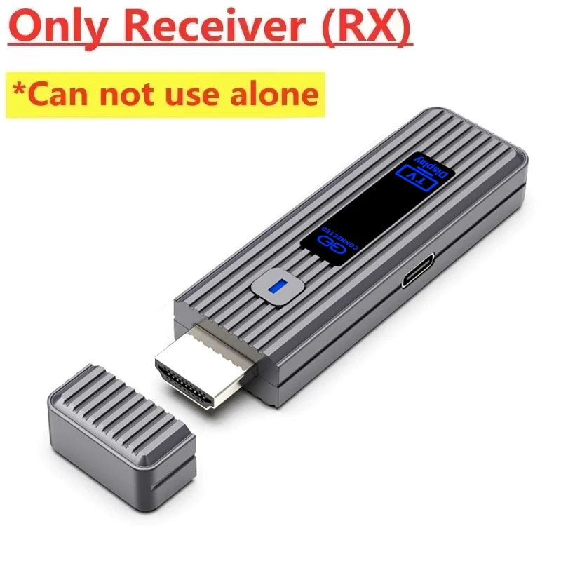 1080P 50M Wireless HDMI-Compatible Video Receiver Transmitter Extender Adapter TV Stick Dongle for Camera Laptop PC to Monitor