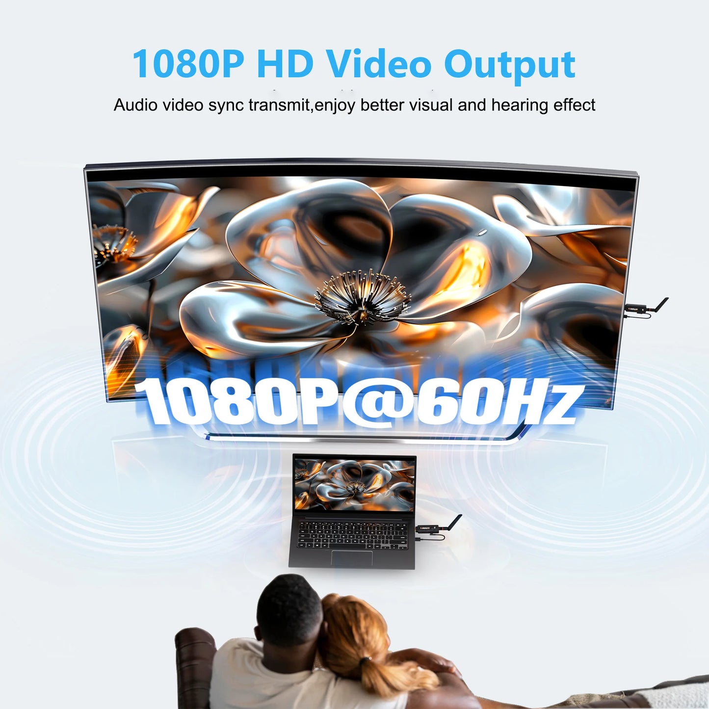 1080P 5G 200m Wireless WiFi HDMI Audio Video Transmitter Receiver Extender Adapter for PS4 Camera DVD Laptop PC To TV Projector