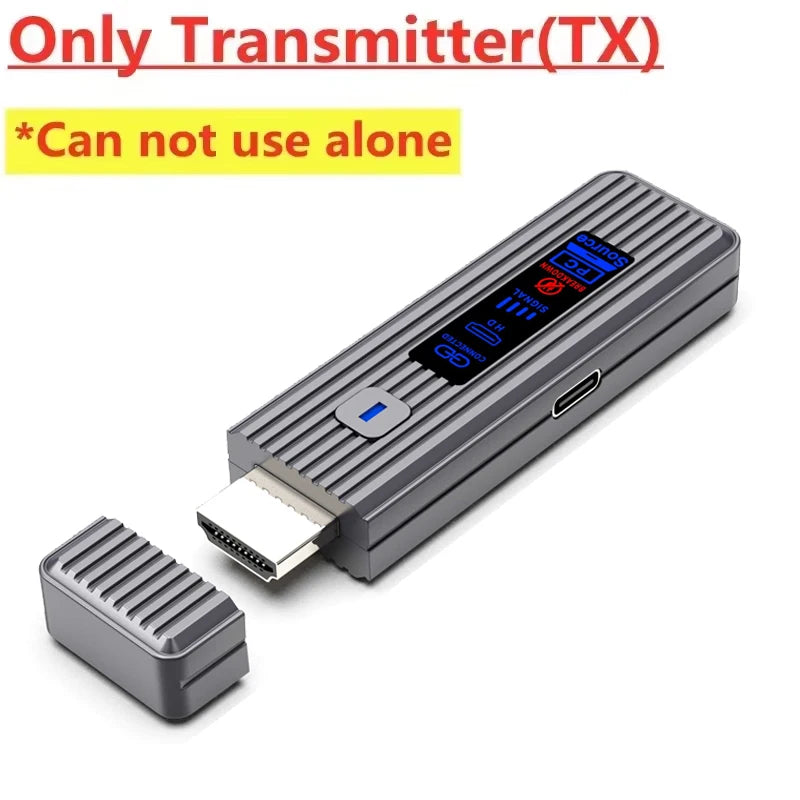 1080P 50M Wireless HDMI-Compatible Video Receiver Transmitter Extender Adapter TV Stick Dongle for Camera Laptop PC to Monitor
