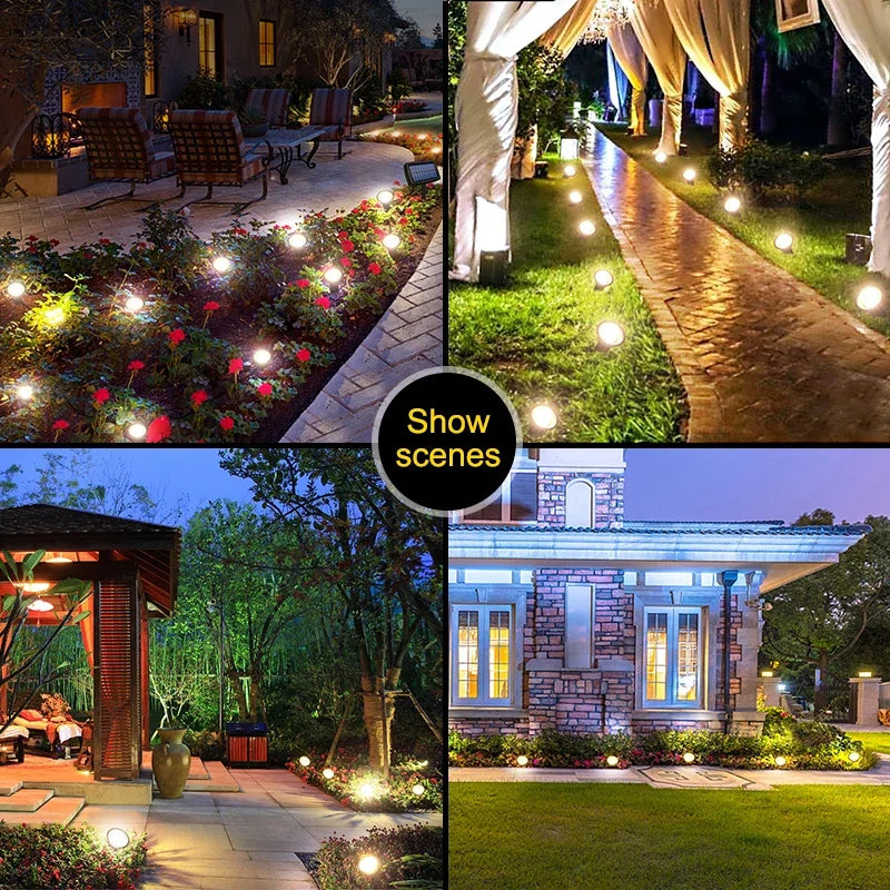 10-in-1 solar floor lamp outdoor waterproof solar garden lamp walkway, driveway decorative landscape lighting