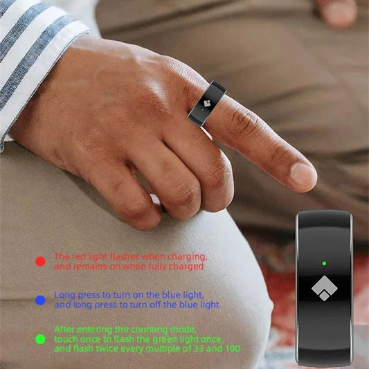 2025 Smart Ring Tasbih Tally Counter Ring for Muslims Man Woman Digital Tasbeeh 5 Prayer Time Reminder For Xiaomi Apple